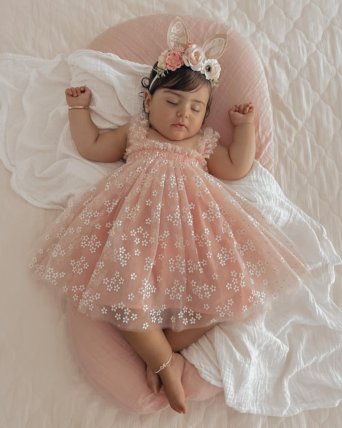 Vestido Tule Margarida Minimalista | 12m-4 Anos