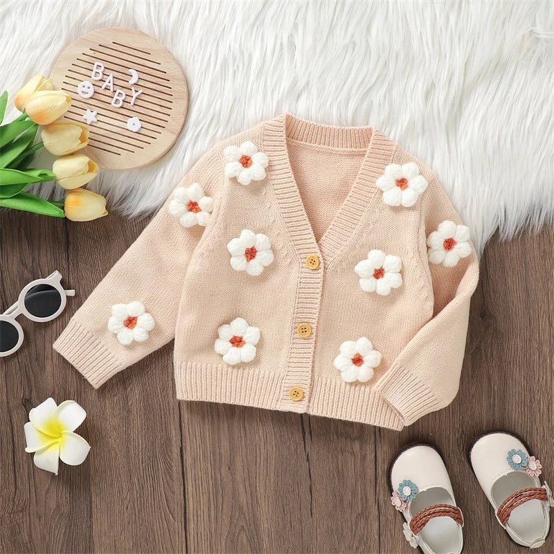 Cardigan Flores 3D | 6M - 3 Anos - Betina Baby