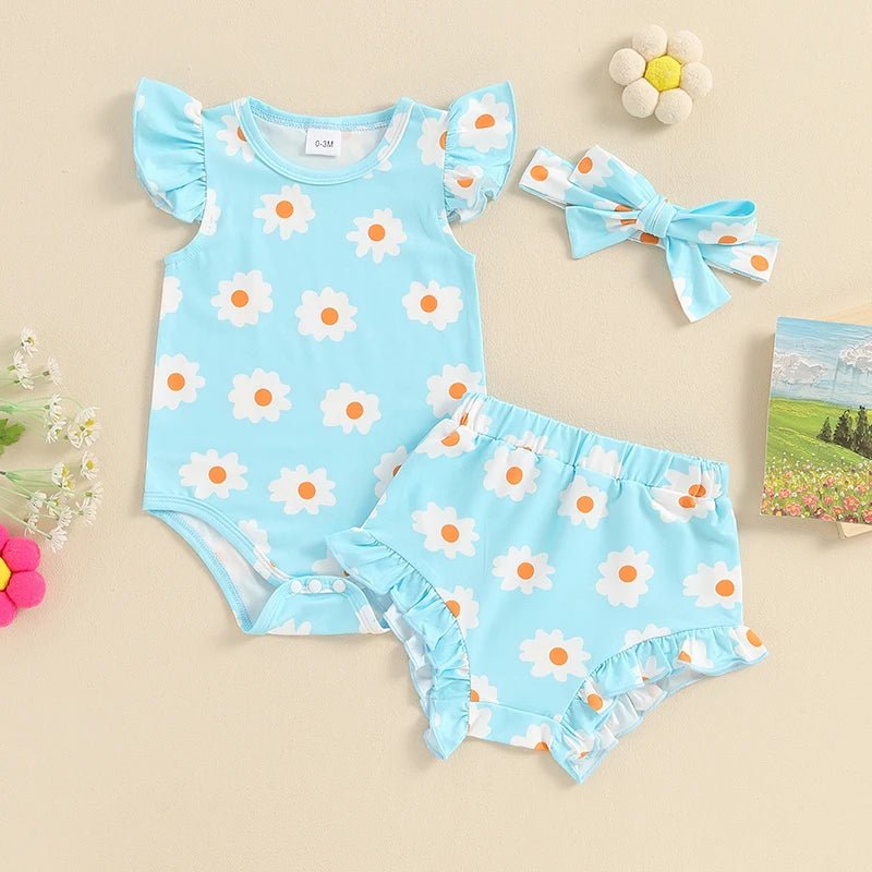 Conjunto Flores 3Pçs | 0 - 18 Meses - Betina Baby
