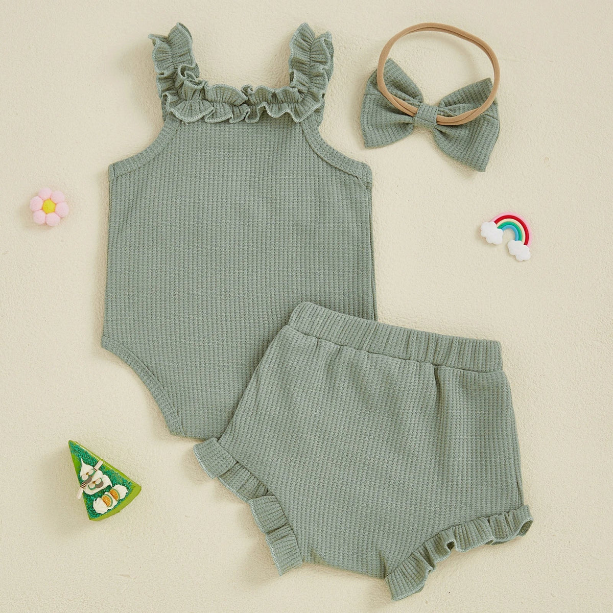 Conjunto Flores + Laço | 0 - 18 Meses - Betina Baby