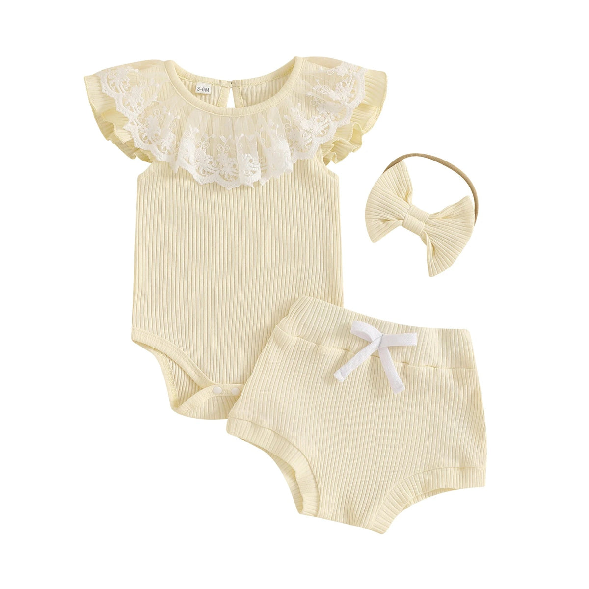 Conjunto Rendado + Laço | 0 - 18 Meses - Betina Baby