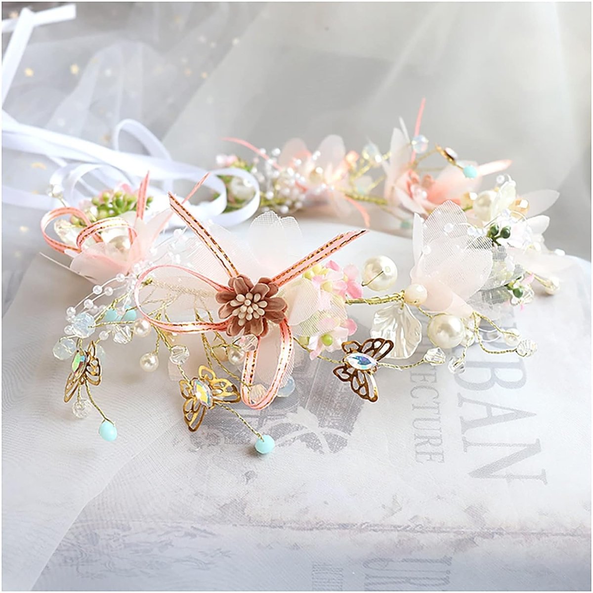 Coroa de Flores Borboleta | 0 - 24 Meses - Betina Baby