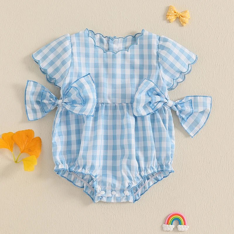 Macacão Xadrez Lacinhos | 0 - 18 Meses - Betina Baby