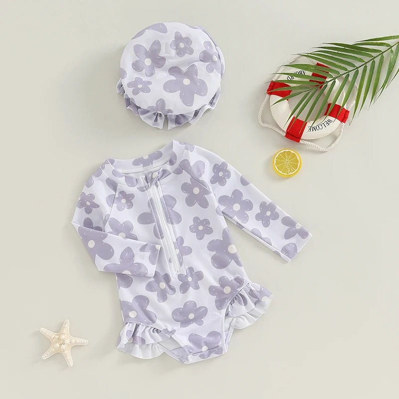 Maiô Cute Tons Pastel + Chapéu | 6 - 3 Anos - Betina Baby