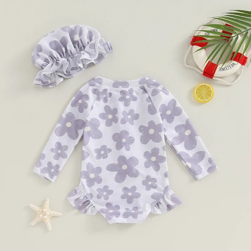Maiô Cute Tons Pastel + Chapéu | 6 - 3 Anos - Betina Baby