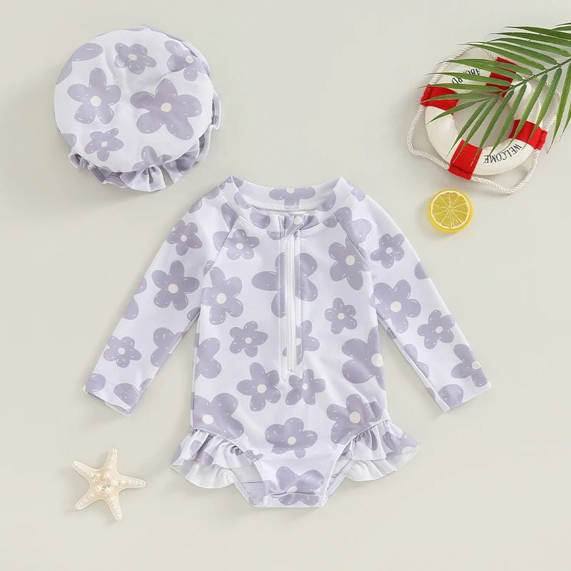 Maiô Cute Tons Pastel + Chapéu | 6 - 3 Anos - Betina Baby
