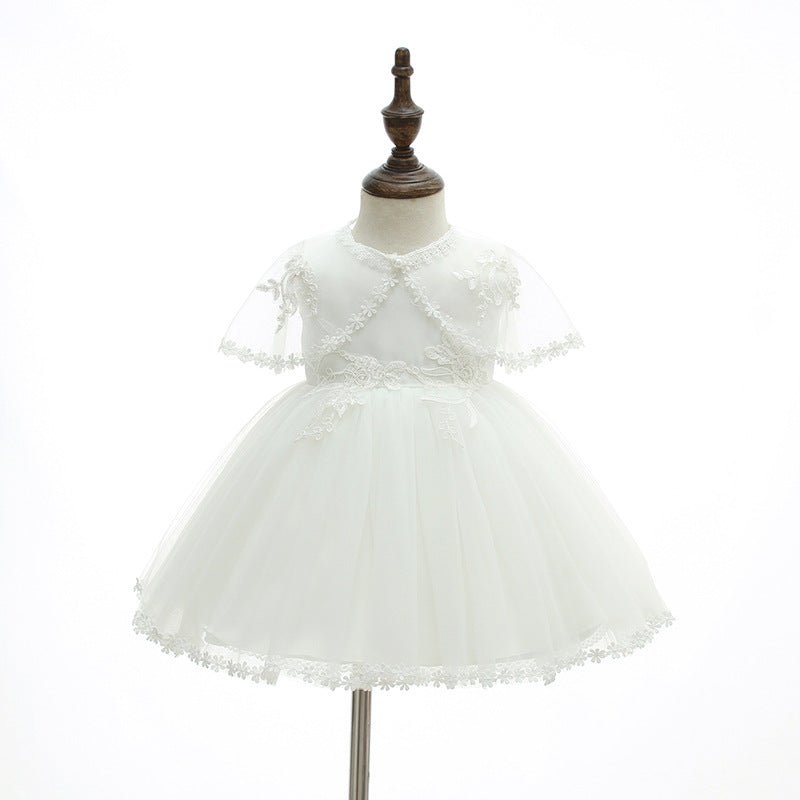 Vestido Batizado Tule + Touca | 0 - 24 Meses - Betina Baby