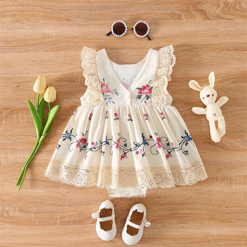 Vestido Body Rendado | 0 - 24 Meses - Betina Baby