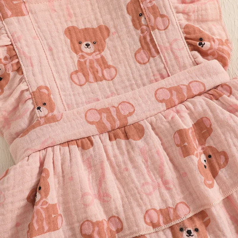Vestido Body Ursinho + Laço | 0 - 18 Meses - Betina Baby