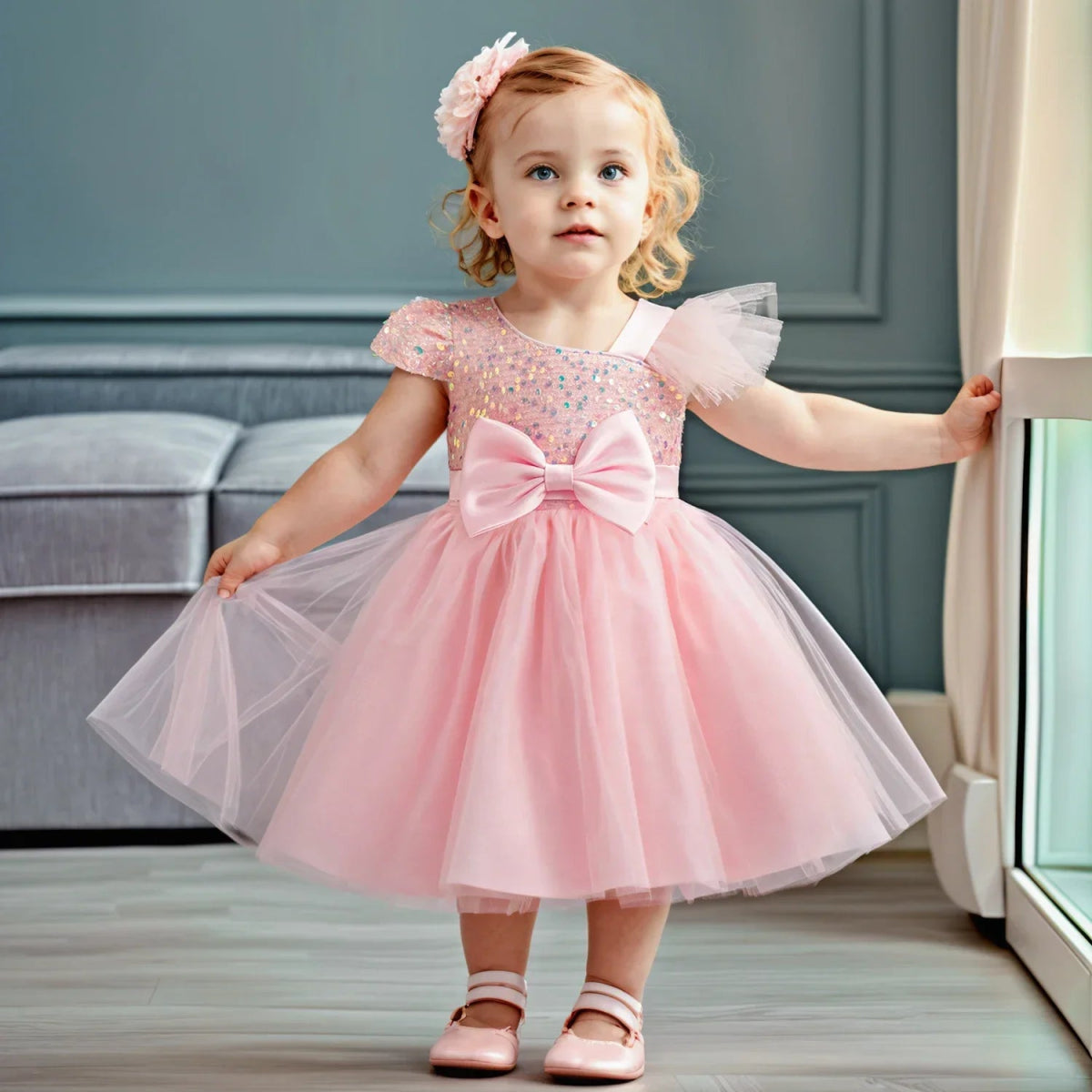 Vestido de Festa Glitter Tule | 9M - 3 Anos - Betina Baby