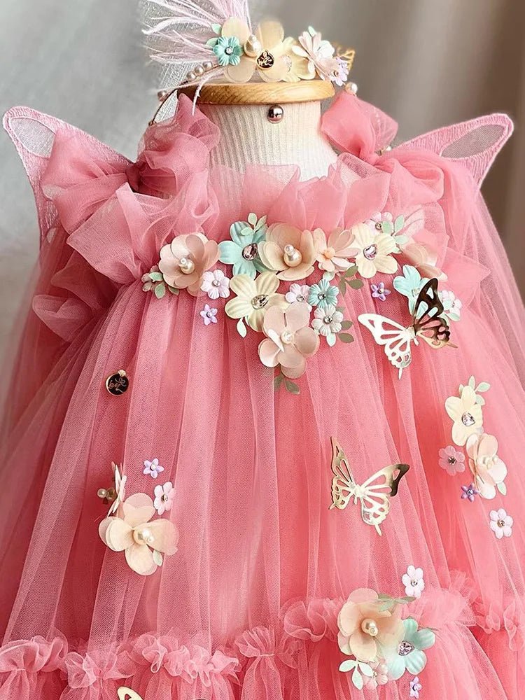 Vestido de Festa Tule Jardim Encantado Asinha Luxo | 6M-6 Anos - Betina Baby