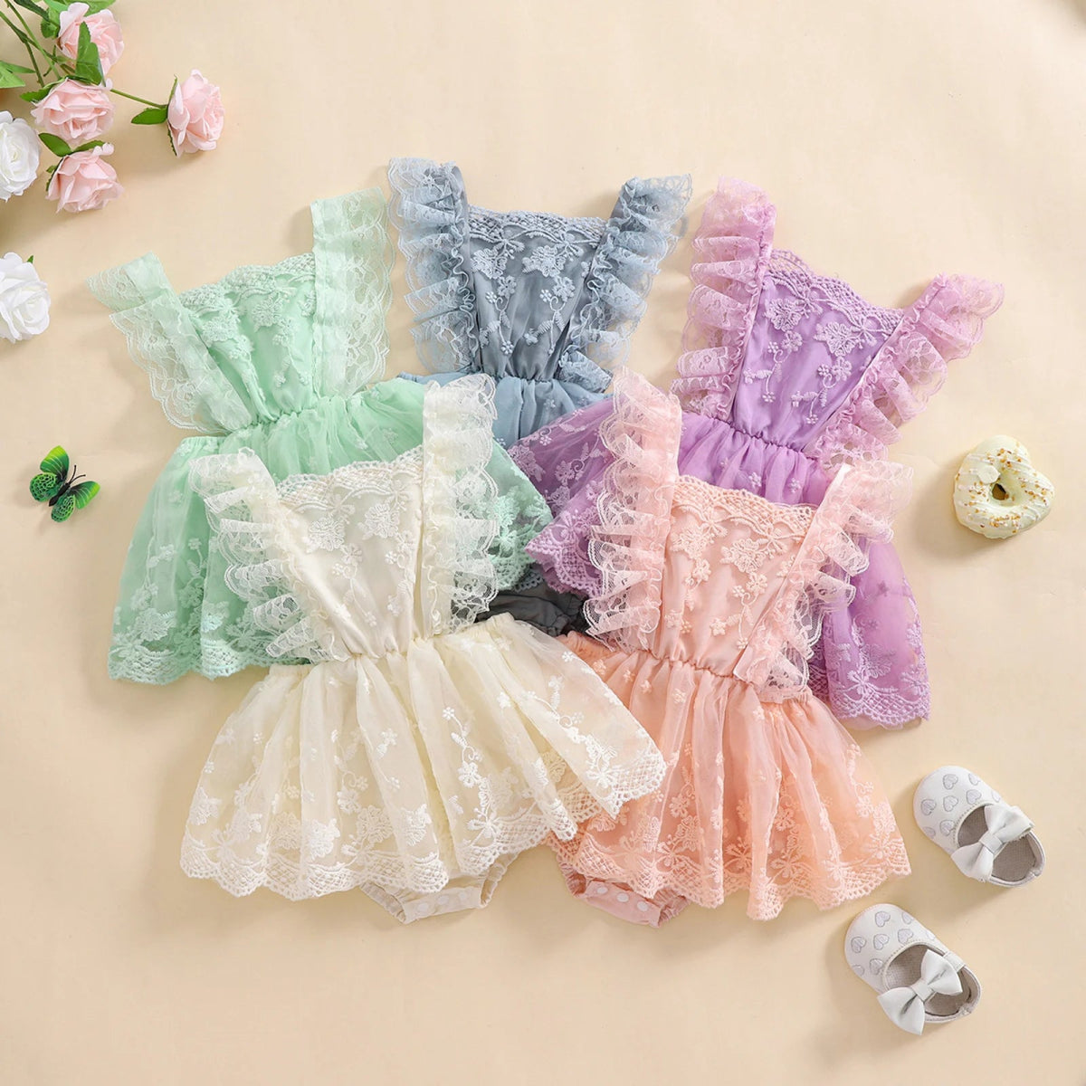 Vestido Rendado Minimalista | 0 - 18 Meses - Betina Baby