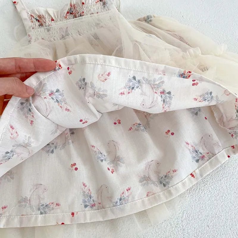 Vestido Tule Asinha Flores | 0 - 24 Meses - Betina Baby