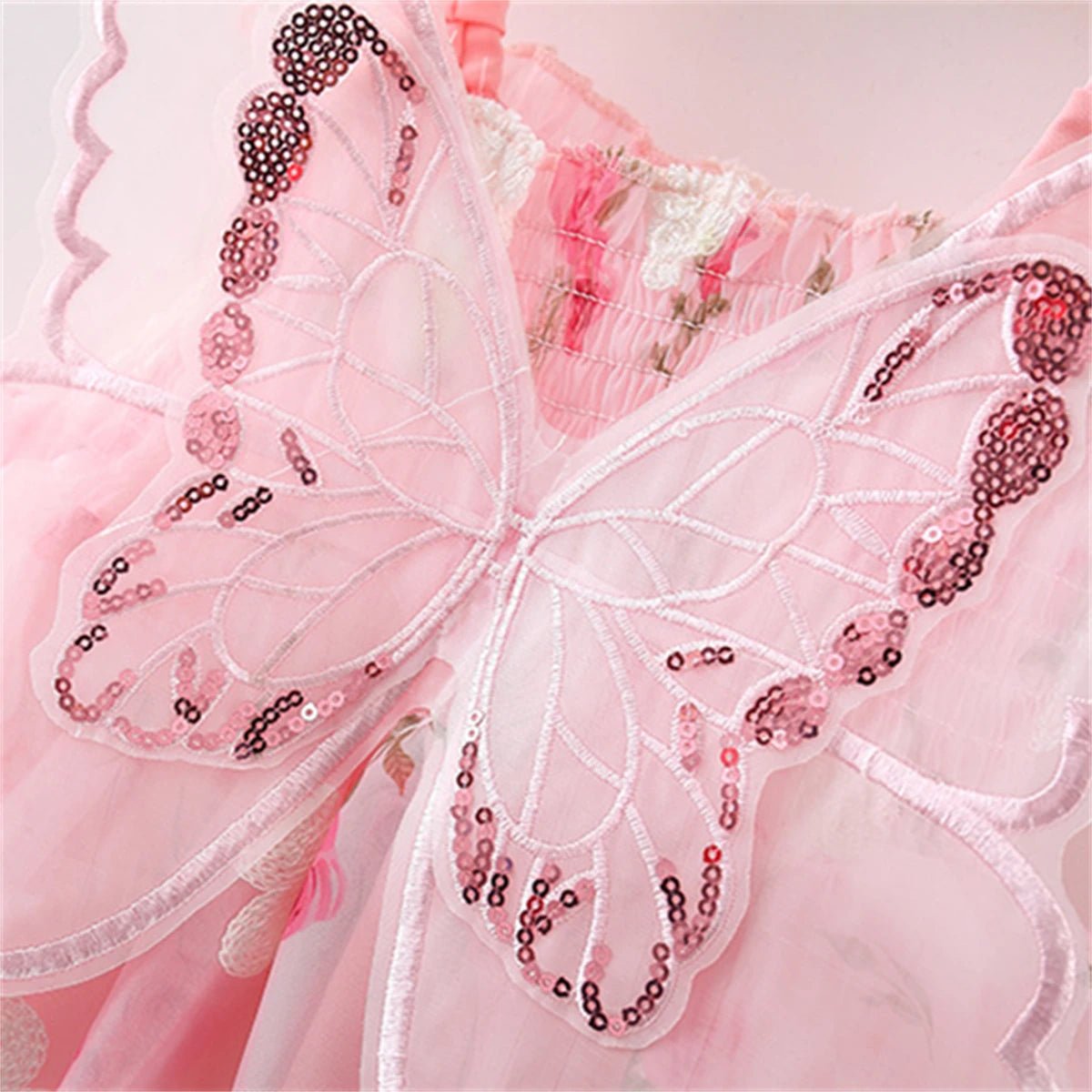 Vestido Tule Asinha Flores Pink | 9M - 3 Anos - Betina Baby