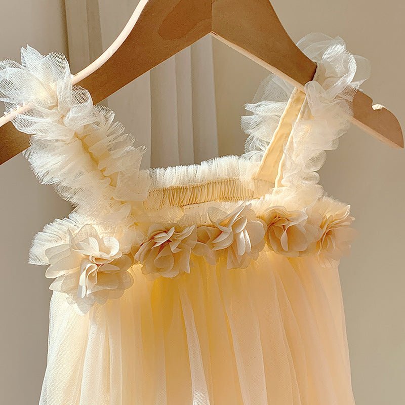 Vestido Tule Básico Flor | 6M - 24 Meses - Betina Baby