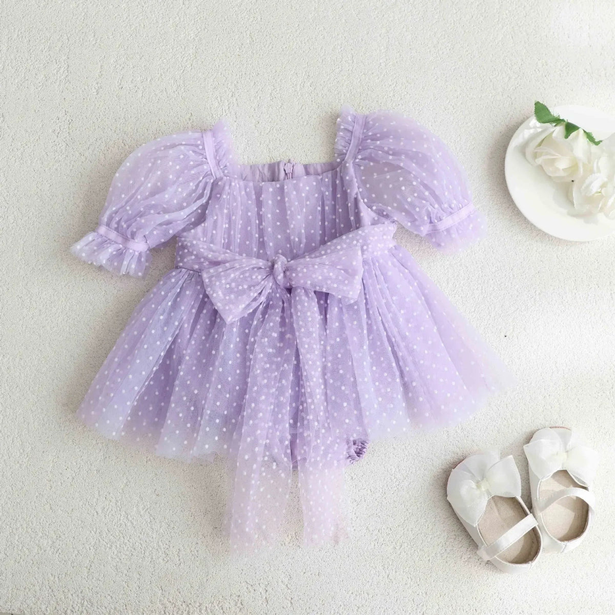 Vestido Tule Bolinhas | 0 - 18 Meses - Betina Baby
