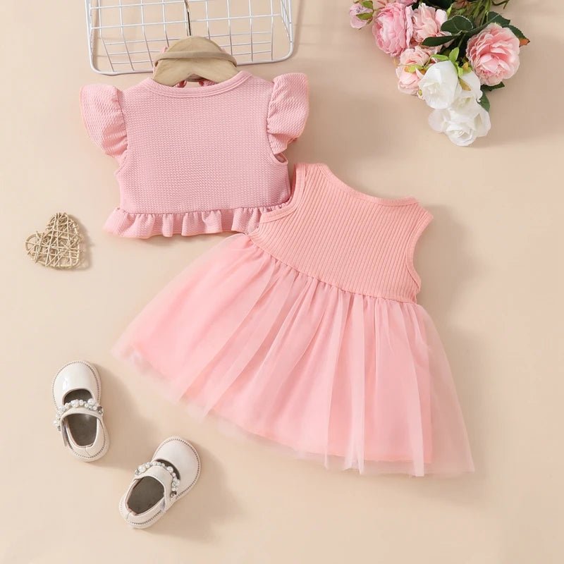 Vestido Tule Bordado + Bolero + Lacinho| 0-24 Meses - Betina Baby