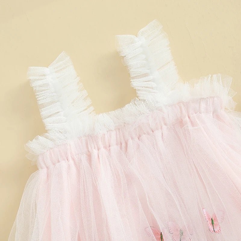 Vestido Tule Bordado Borboletas | 0 - 24 Meses - Betina Baby