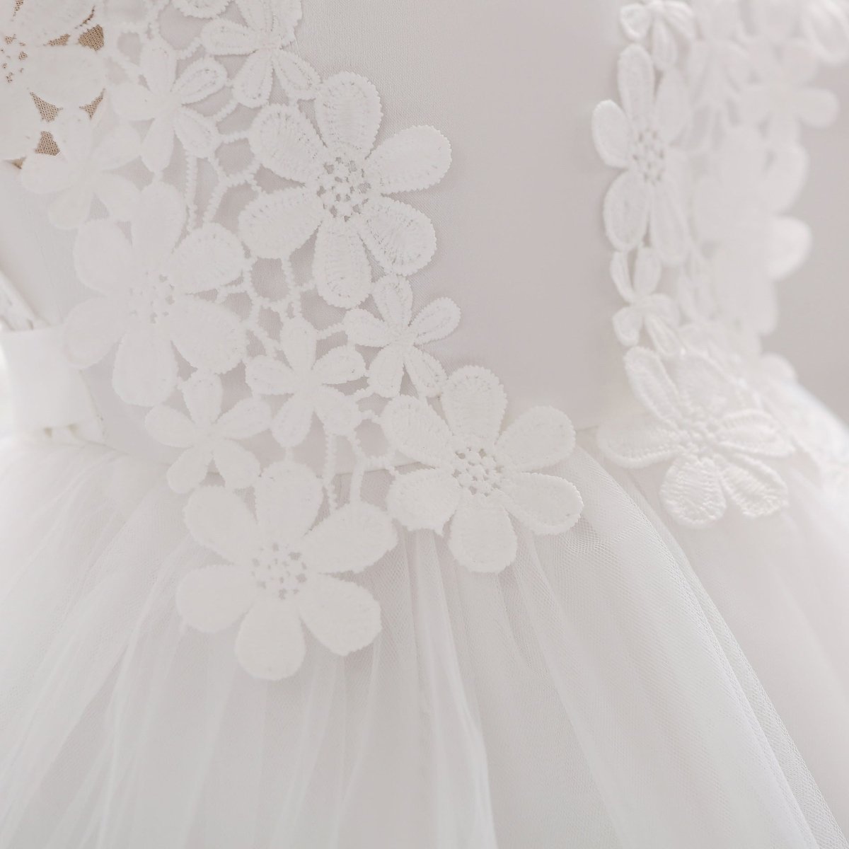 Vestido Tule Bordado Flores | 0 - 24 Meses - Betina Baby