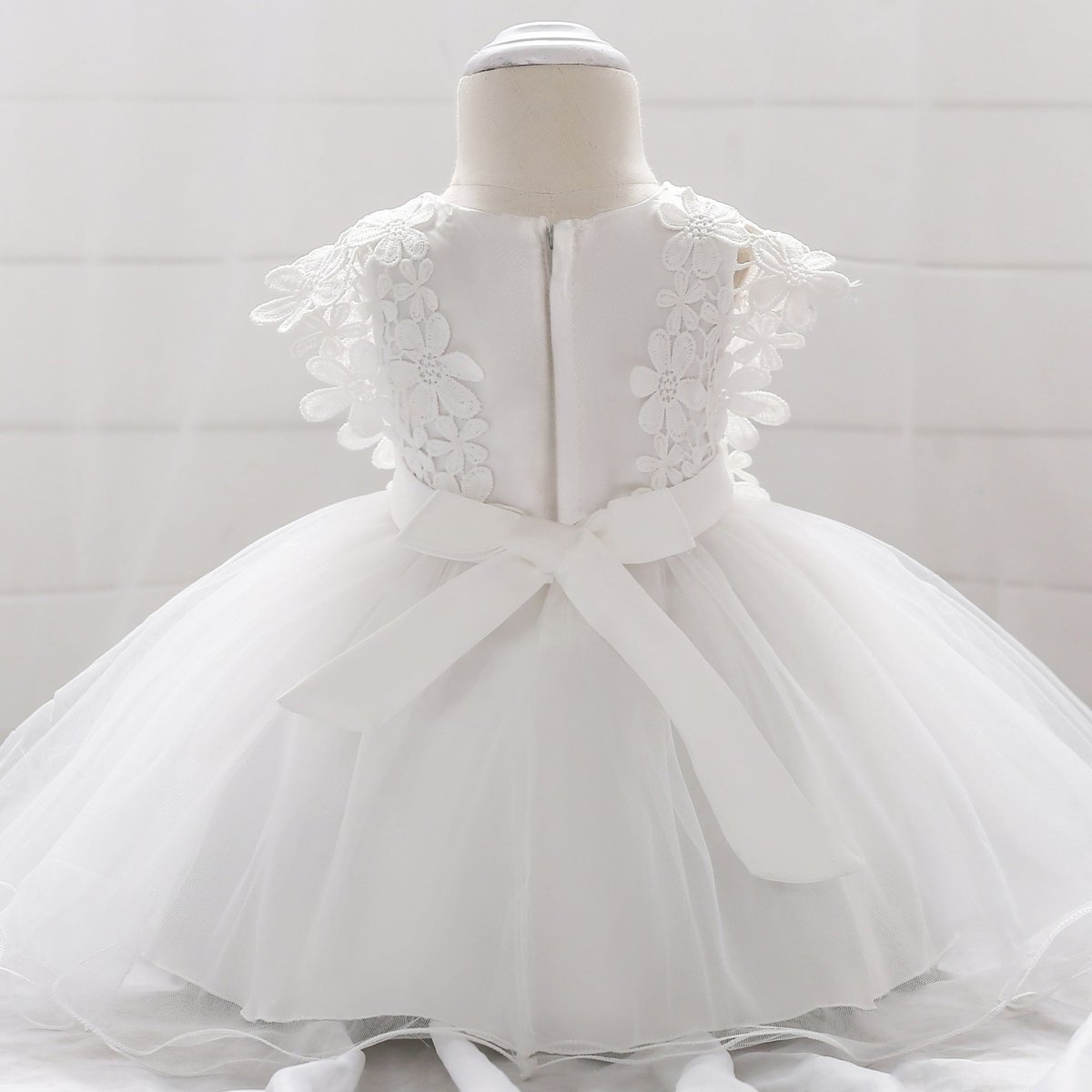 Vestido Tule Bordado Flores | 0 - 24 Meses - Betina Baby