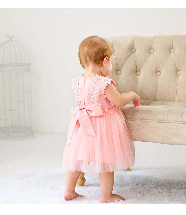 Vestido Tule Bordado Flores | 0 - 24 Meses - Betina Baby