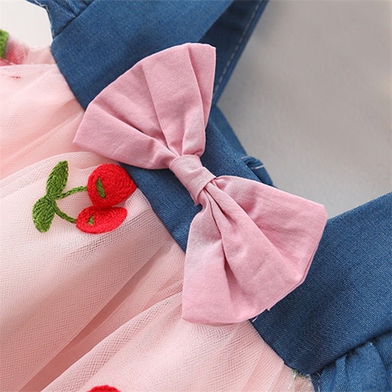 Vestido Tule Cereja | 6 - 3 Anos - Betina Baby