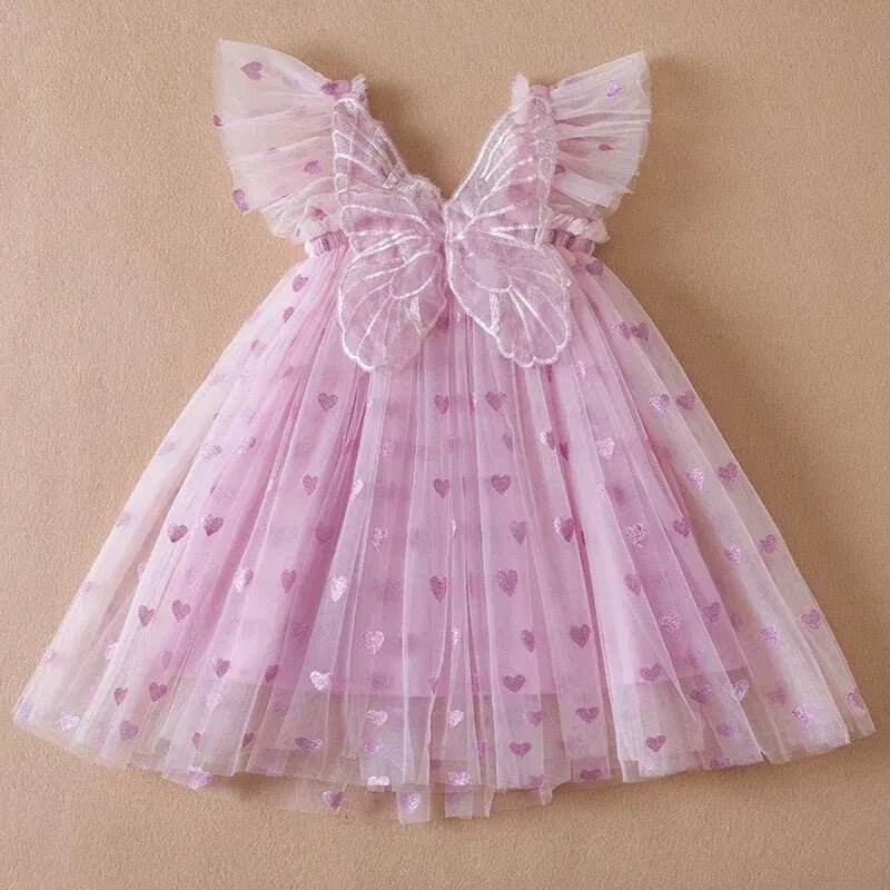 Vestido Tule Coração Asinha | 6 - 24 Meses - Betina Baby