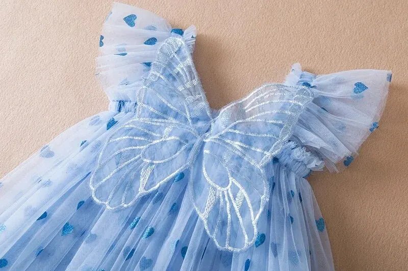 Vestido Tule Coração Asinha | 6 - 24 Meses - Betina Baby