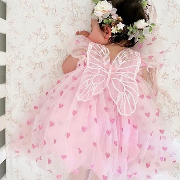 Vestido Tule Coração Asinha | 6 - 24 Meses - Betina Baby
