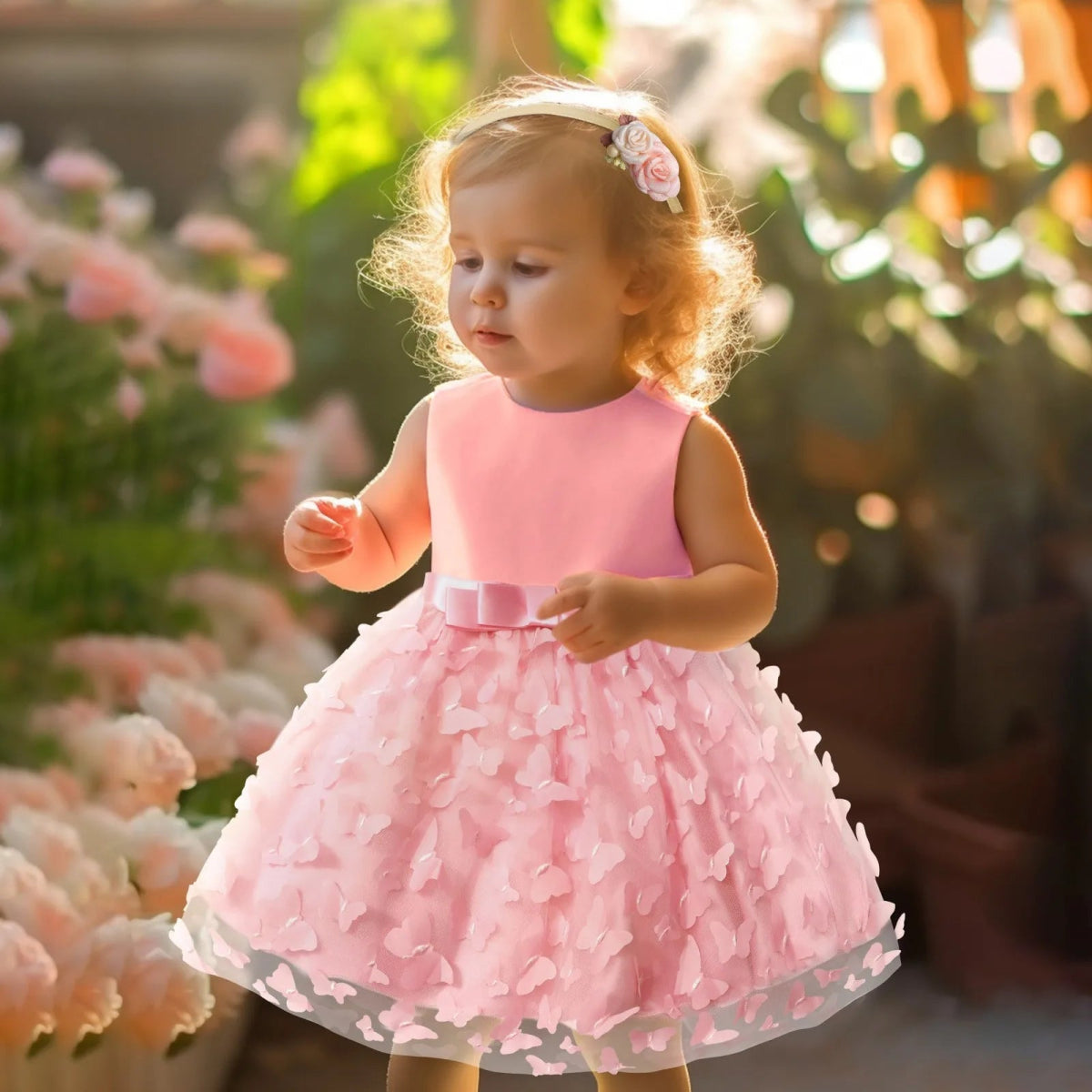 Vestido Tule de Festa Borboleta 3D | 0 - 18 Meses - Betina Baby