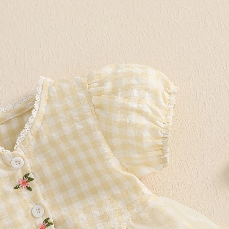 Vestido Xadrez Rendado | 3 - 18 Meses - Betina Baby