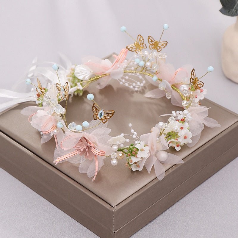Coroa de Flores Borboleta | 0-24 Meses - Betina Baby