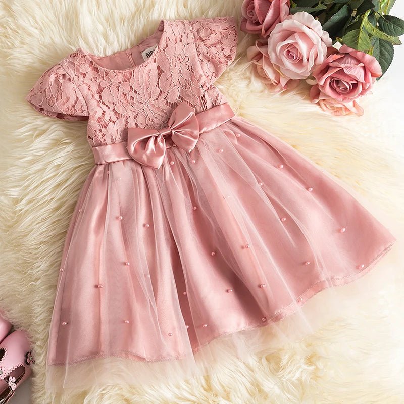 Vestido de Festa Tule Rosa | 6M-5Anos - Betina Baby