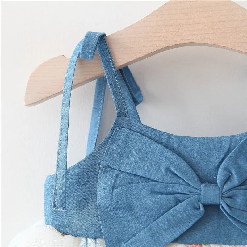 Vestido Jeans Tule Estrela | 0-24 Meses - Betina Baby