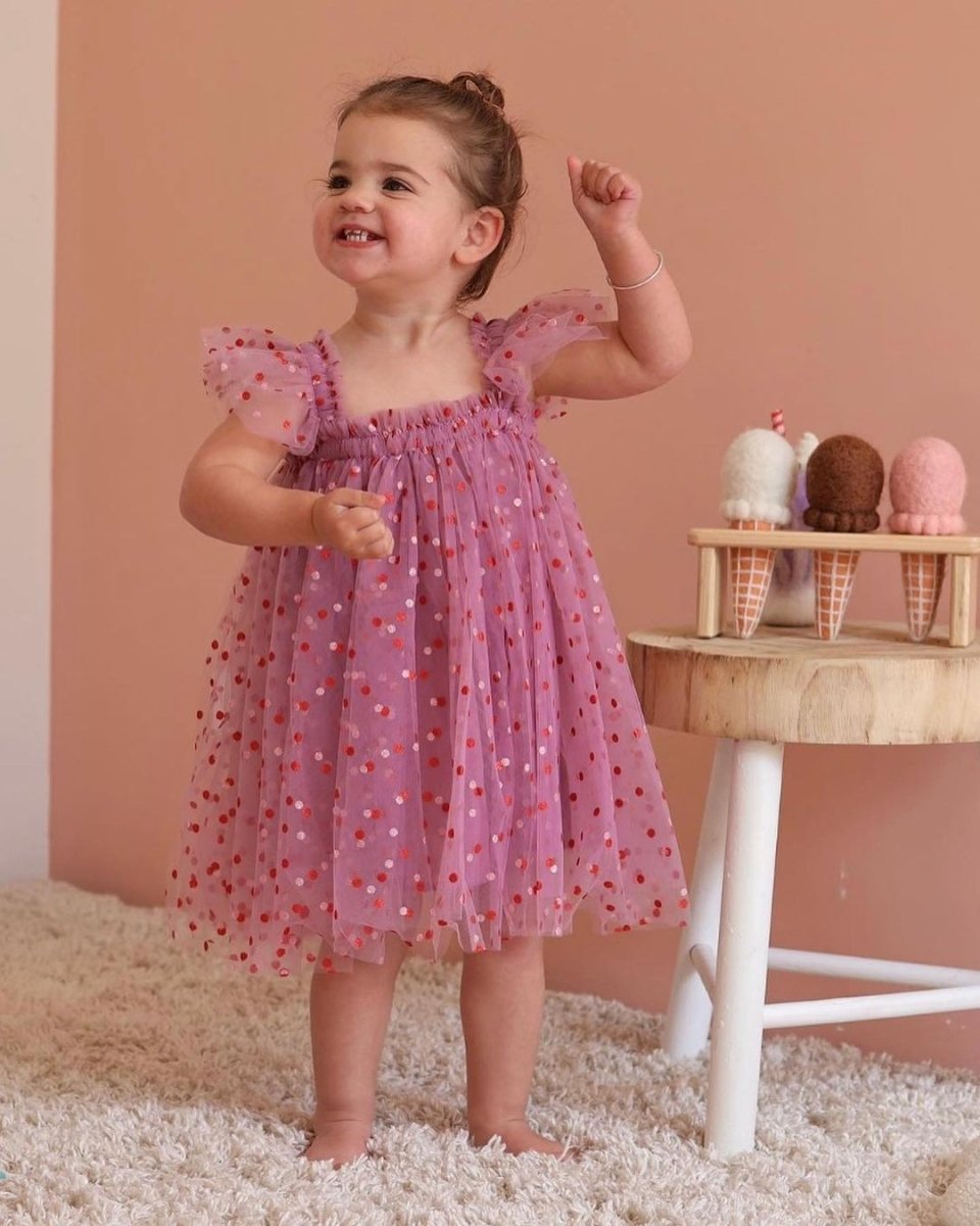 Vestido Tule Borboleta Rosa | 6-4 Anos - Betina Baby