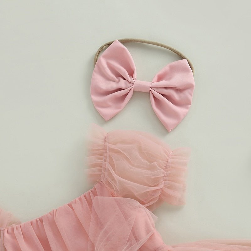 Vestido Tule + Laço | 0-24 Meses - Betina Baby