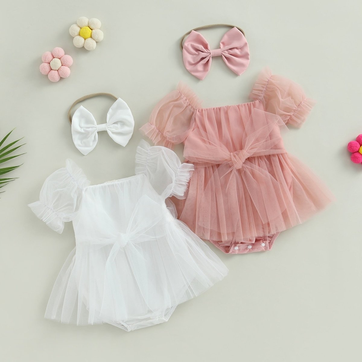 Vestido Tule + Laço | 0-24 Meses - Betina Baby