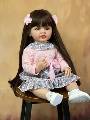 Bebê Reborn Betina Flores | Cabelo Castanho - Betina Baby