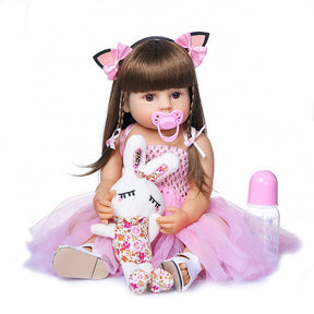 Boneca Reborn Betina Gatinha | Cabelo Castanho - Betina Baby