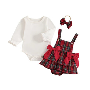Conjunto Body Xadrez Natal | 0 - 18 Meses - Betina Baby