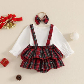 Conjunto Body Xadrez Natal | 0 - 18 Meses - Betina Baby