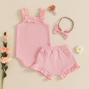 Conjunto Canelado 3Pçs | 0 - 18 Meses - Betina Baby