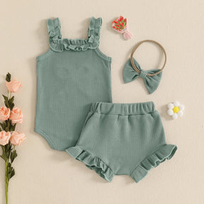 Conjunto Canelado 3Pçs | 0 - 18 Meses - Betina Baby