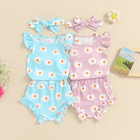 Conjunto Flores 3Pçs | 0 - 18 Meses - Betina Baby
