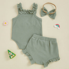 Conjunto Flores + Laço | 0 - 18 Meses - Betina Baby