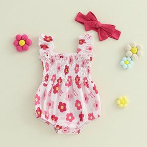 Macacão Flores + Laço | 0 - 18 Meses - Betina Baby