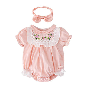 Macacão Mocinha Bordado | 0 - 24 Meses - Betina Baby