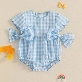 Macacão Xadrez Lacinhos | 0 - 18 Meses - Betina Baby
