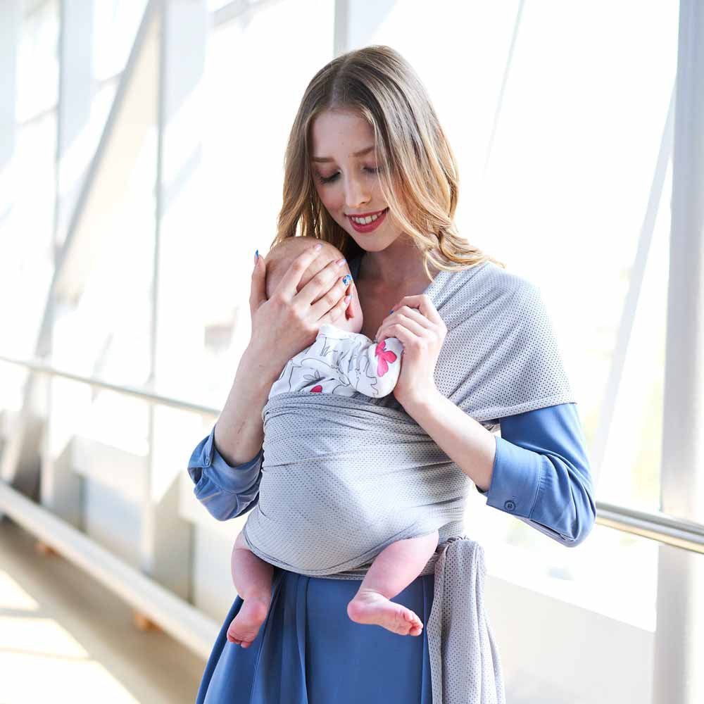 Sling para Bebê FLEX REGULATION™ - RN a 3 anos - Cinza Claro - Betina Baby