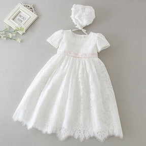 Vestido Batizado Longo Tule | 0 - 24 Meses - Betina Baby